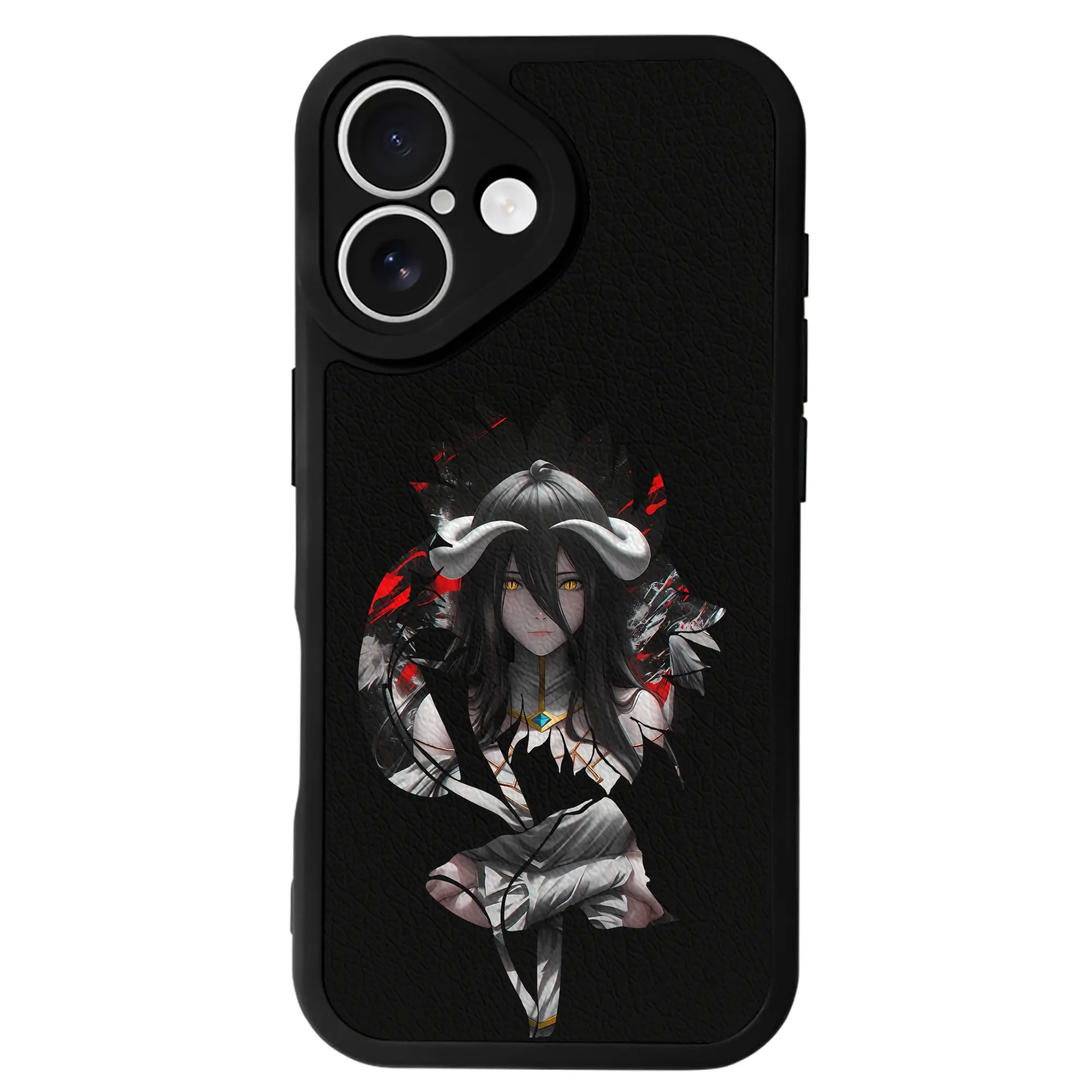 オーバーロード グッズ アルベド - IPhone 16シリーズ対応 ・ シリコンスマホケース ・ レザー調 ・ 高精度フィット ・ 耐衝撃 ・ ワイヤレス充電対応 ・ 精密カット